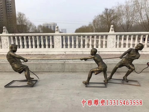 摔跤兒童銅雕 鄂州鍛銅兒童雕塑加工廠 中雅雕塑