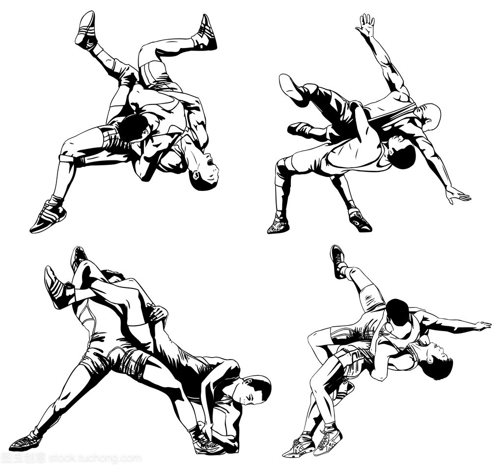 戰(zhàn)斗的摔跤夫婦