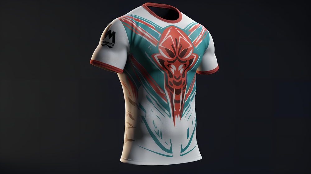 具有摔跤風(fēng)格的t恤渲染圖